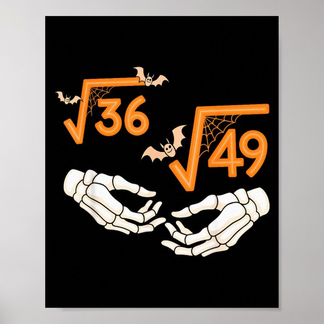 Poster 6 7 Halloween Math Square Root 67 Meme Gen Alpha S (Frente)