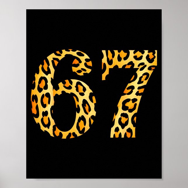 Poster 6-7 Meme Leopard Cheetah Cool Six-seven  (Frente)