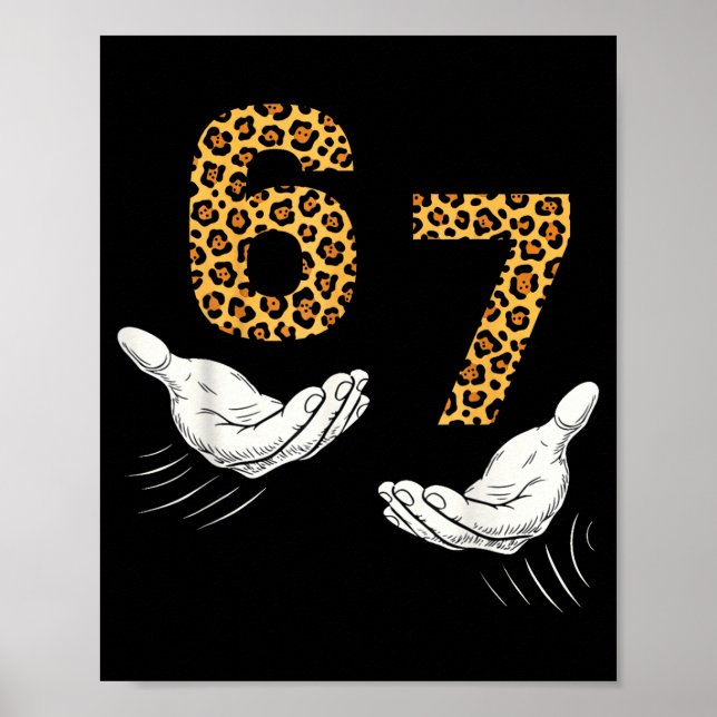 Poster 6-7 Meme Leopard Cheetah Cool Six-seven Funny  (Frente)