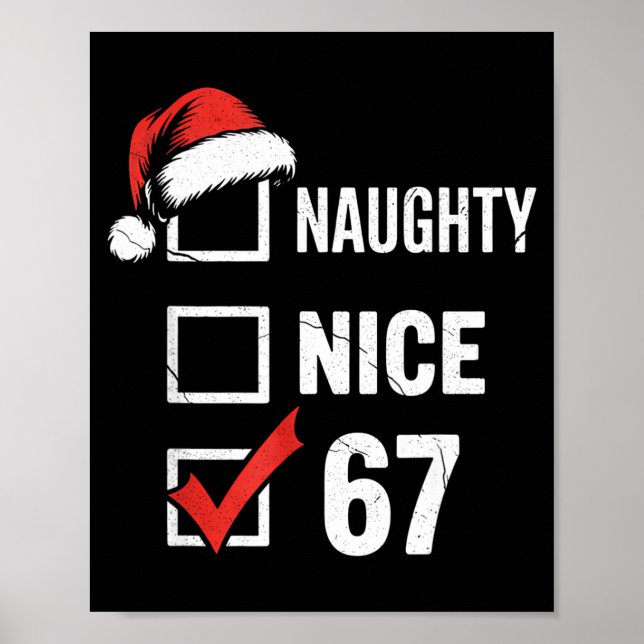 Poster 6-7 Meme Natal Malvado Bom 67 Seis Sete Divertido (Frente)