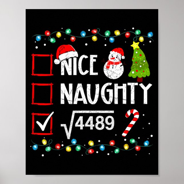 Poster 6-7 Meme Nice Naughty 67 Christmas Brain Rot Funny (Frente)