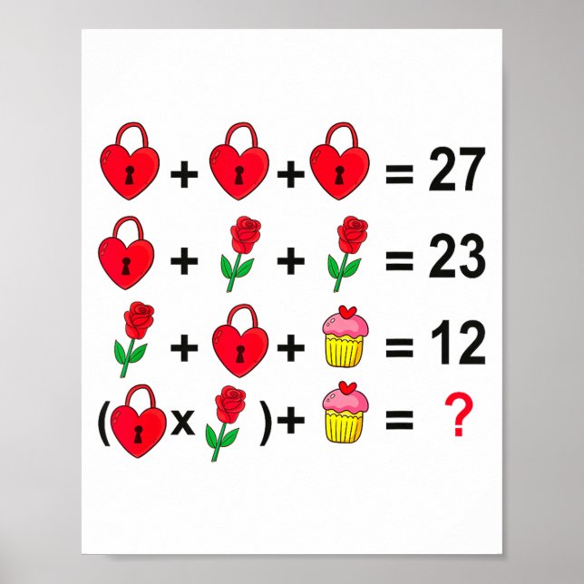 Poster 6 7 Meme Six Seven Valentines Day 67 Do The Math T (Frente)