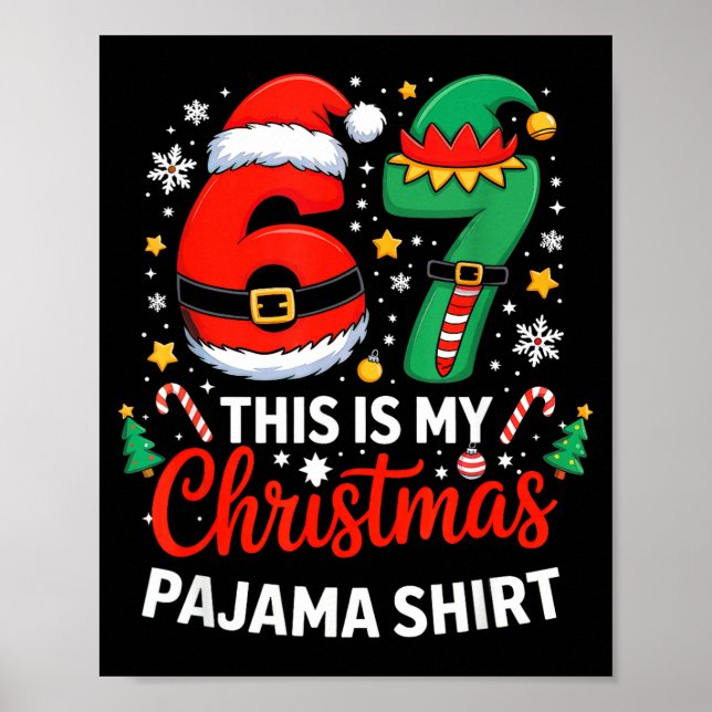 Poster 6 7 Natal Six Seven Meme Minha Camisa de Natal do  (Frente)