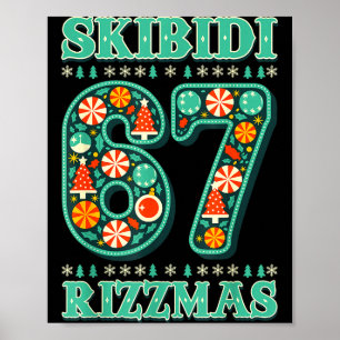 Poster 6 7 Natal Skibidi Rizzmas 67 Meme Gen Alpha Sl