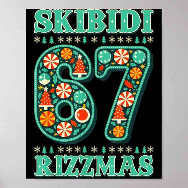 Poster 6 7 Natal Skibidi Rizzmas 67 Meme Gen Alpha Sl (Frente)
