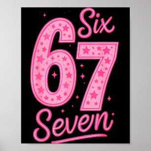 Poster 6 7 Número 67 Rosa Seis Sete Meme Gíria Mulheres G