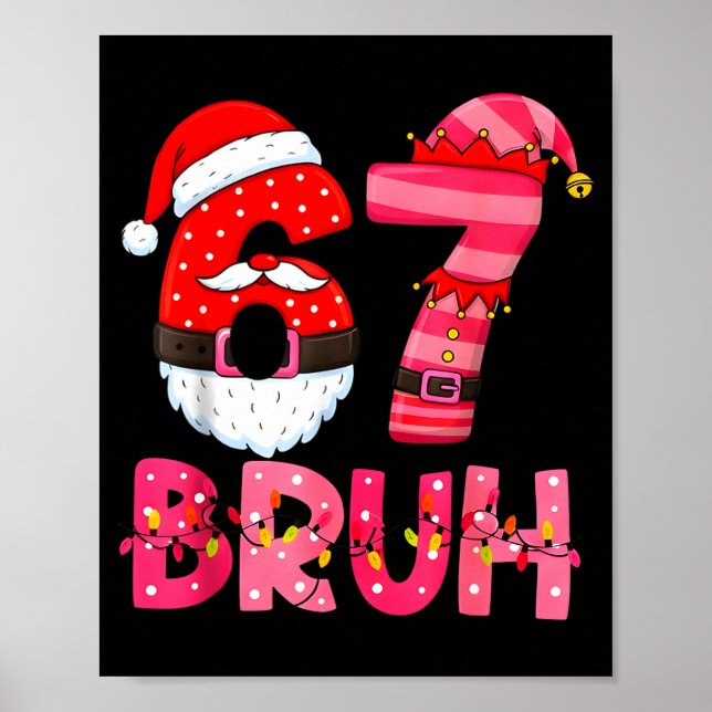 Poster 6 7 Teens Xmas Funny Six Seven Pajamas Christmas N (Frente)