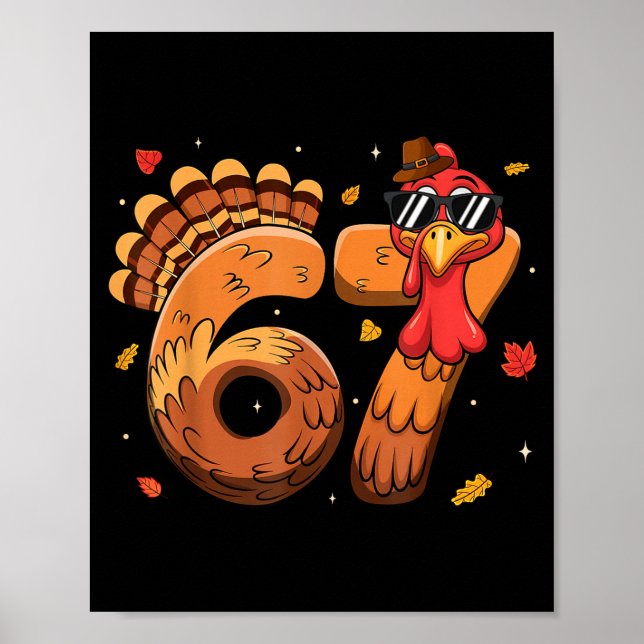 Poster 6 7 Thanksgiving Funny Turkey Thanksgiving 67 Men  (Frente)