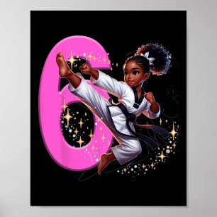 Poster 6 Birthday Black Girl Martis Party Taekwon