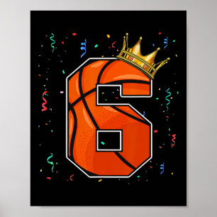 Poster 6 Birthday Bysketbyll Grande Número 6 Anos