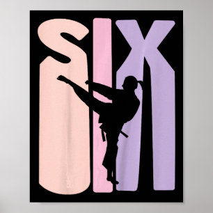Poster 6 Birthday Gift Karate Retro Taekwondo Martial A