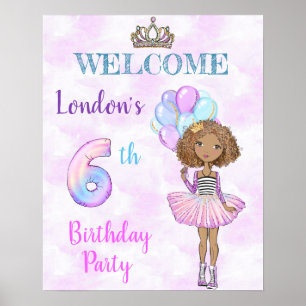 Poster 6 Birthday Girl Princess African American