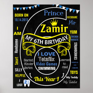 Poster 6 Birthday - sinal de quadro de aviso
