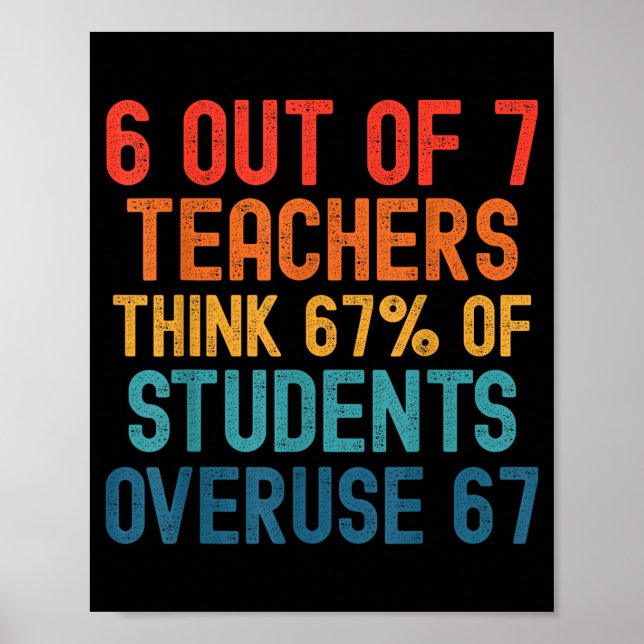 Poster 6 De 7 Professores Seis Sete Meme Estudantes Abusa (Frente)