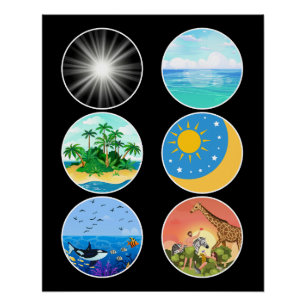 Póster 6 dias de criação - Professor do Genesis 1-2 Schoo