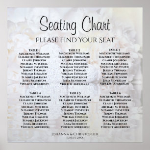 Poster 6 Gráfico de Assentos de Casamento em Branco de Me