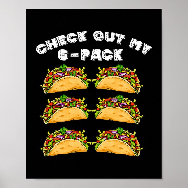 Poster 6 Malhações Taco Engraçado Gym Mexicano Top para (Frente)
