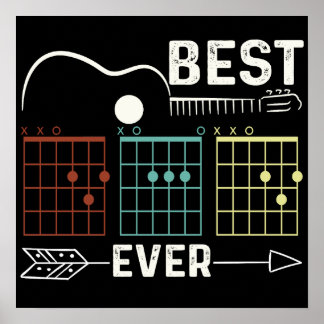 Poster 6 Melhores Cordas de Guitarra Pai Engraçado de Sem