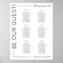 Poster 6 mesa de assento de Casamento Minimalista da mode