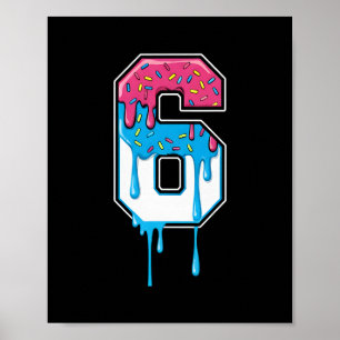 Poster 6 Número Seis Esportes de Equipe Sorvete Gotejamen
