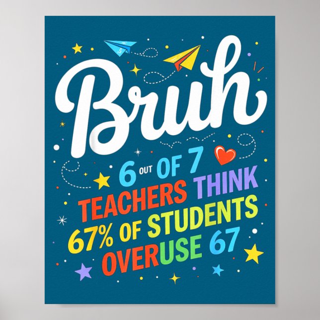 Poster 6 Out Of 7 Teachers Think 67% Of Students Overuse  (Frente)