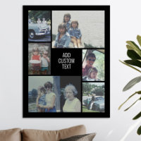 6 photo collage - black background - white text