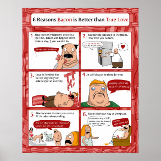 Póster 6 Razões para Bacon ser melhor do que verdadeiro a