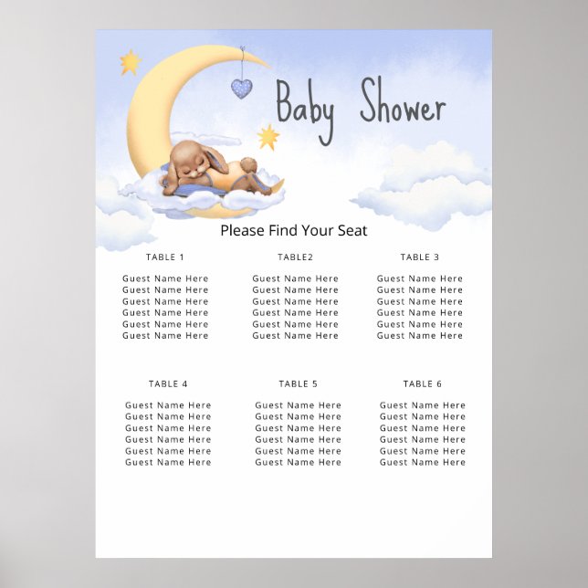 Poster 6 Table Baby Shower (Frente)