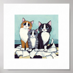 Poster 6" x gatinhos impertinentes lunáticos da arte   d