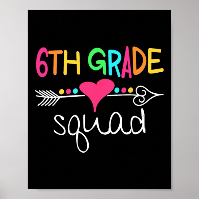 Poster 6th Grade Squad Sixth Teacher Student Team Back To (Frente)
