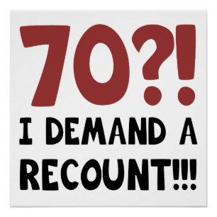 Póster 70 Birthday Gag Gift