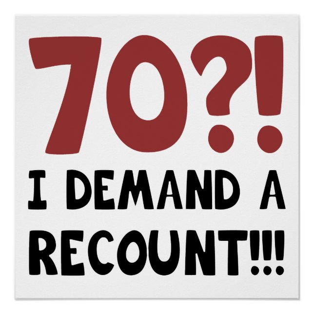 Póster 70 Birthday Gag Gift (Frente)