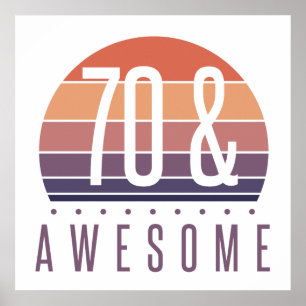 Poster 70 Birthday Retro Sunset