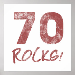 Póster 70 Birthday Rocks