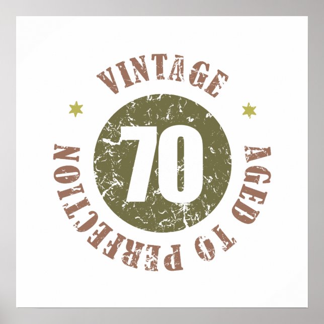 Poster 70 Birthday Vintage (Frente)