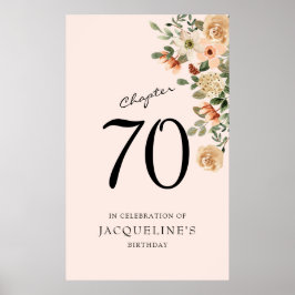 Poster 70 Birthday Vintage Floral