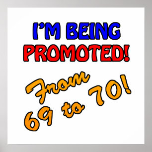 Poster 70 de Aniversário Engraçado Presentes