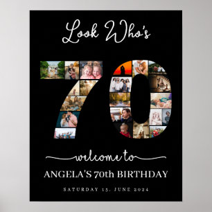 Poster 70 de feliz montagem de fotos de aniversário, olha
