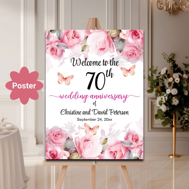 Poster 70 Platinum Casamento Rosas de Blush (Criador carregado)