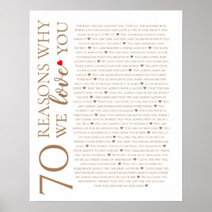 Poster 70 razões pelas quais te amamos 80 60º aniversá