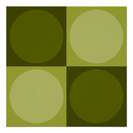 Póster 70s Checks and Circles Green