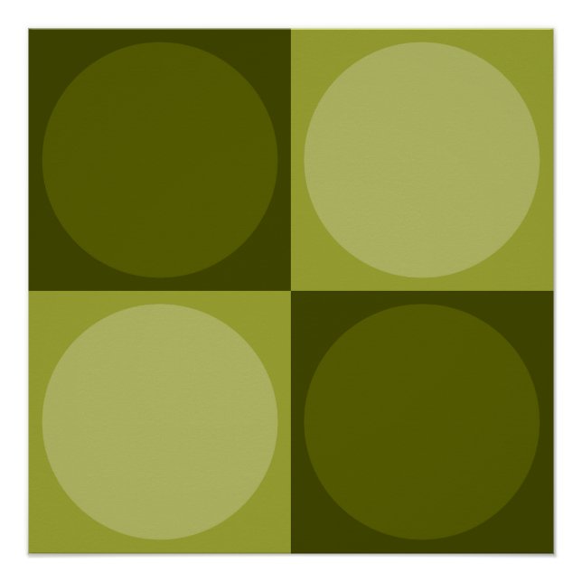 Póster 70s Checks and Circles Green (Frente)