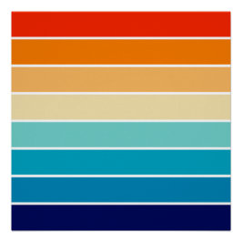 Póster 70s Rainbow Stripes