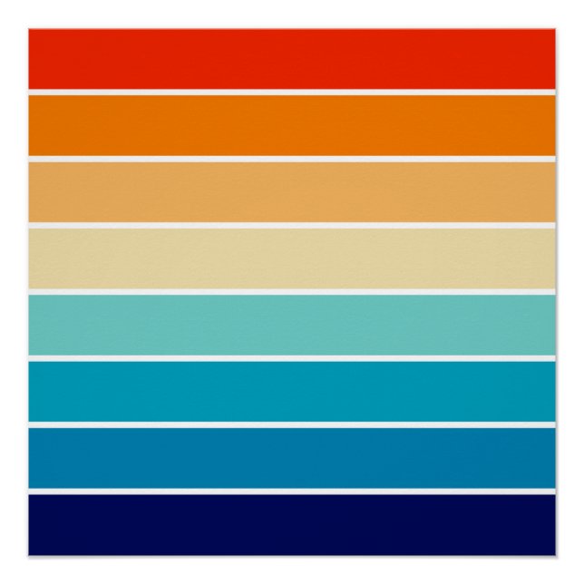 Póster 70s Rainbow Stripes (Frente)