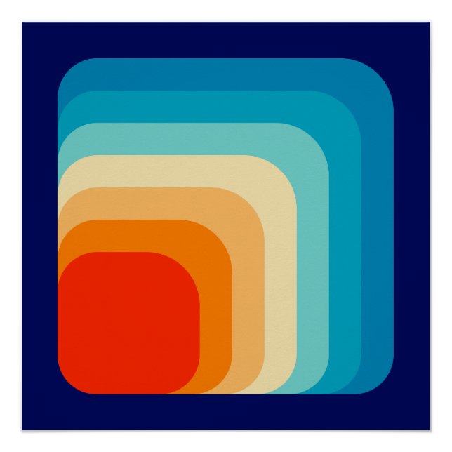 Póster 70s Square Rainbow (Frente)