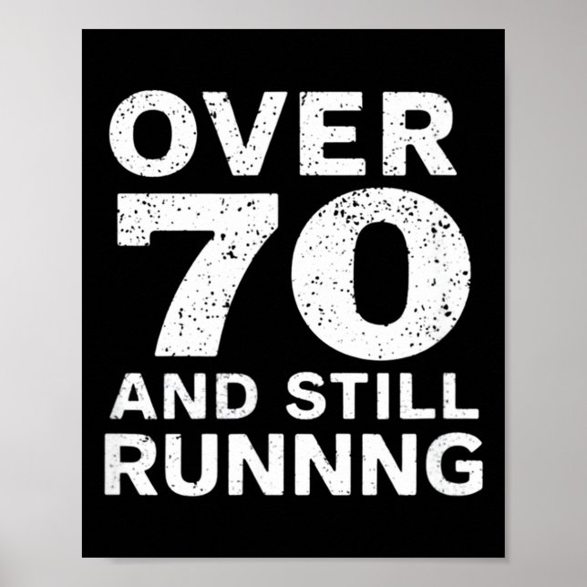 Poster 70th Birthday Older Runners Over The Hill 70 Runni (Frente)
