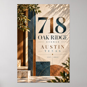 Poster 718 Avenida Oak Ridge Austin Texas Endereço Modern