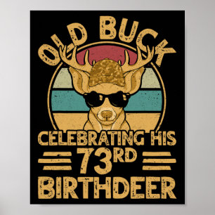 Poster 73 anos caçador de animais selvagens caçando veado