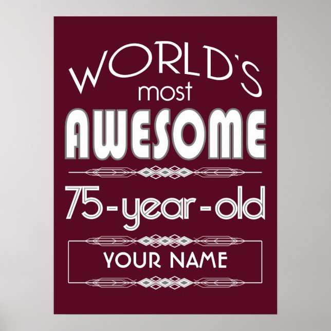 Póster 75.º aniversário Mundos Melhor Vermelho Escuro Fab (Frente)