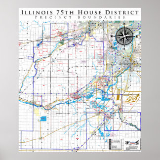 Poster 75.º Distrito da Casa de Illinois - Mapa detalhado